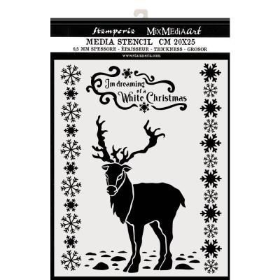 Stamperia Stencil - White Christmas Deer